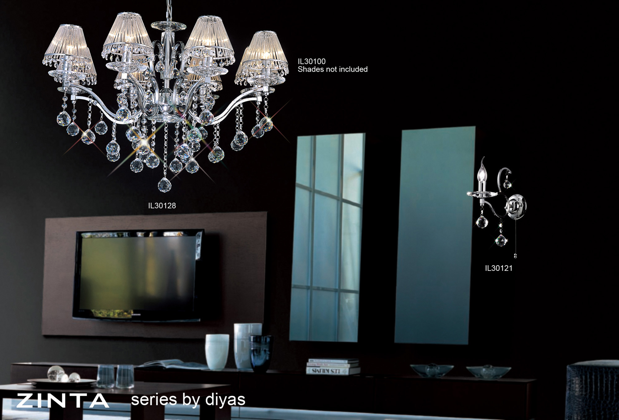 Zinta Polished Chrome Crystal Wall Lights Diyas Armed Wall Lights Zinta Polished Chrome Crystal Wall Lights Diyas Armed Wall Lights